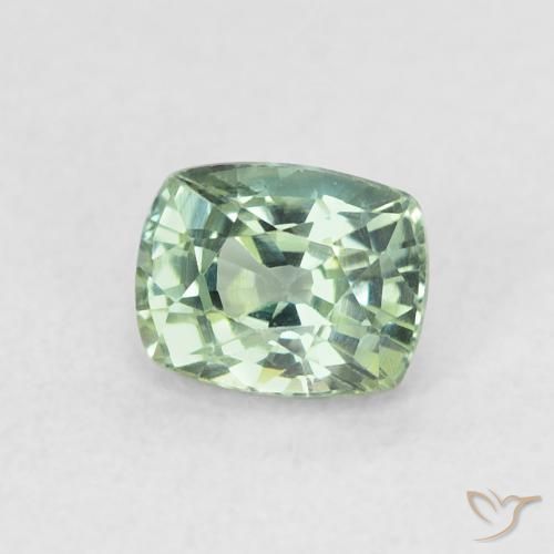 Safira Verde Terroso Natural 0.68ct, Almofada, VVS-VS