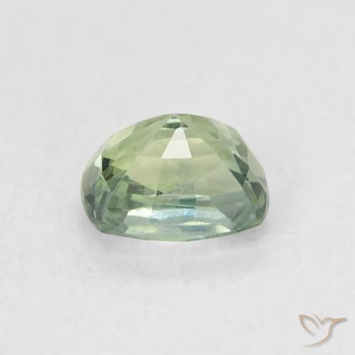 Safira Verde Terroso Natural 0.68ct, Almofada, VVS-VS