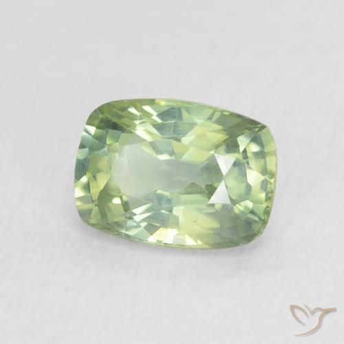 Safira Verde Sábio Muito Claro Natural 0.84ct, Almofada, VS