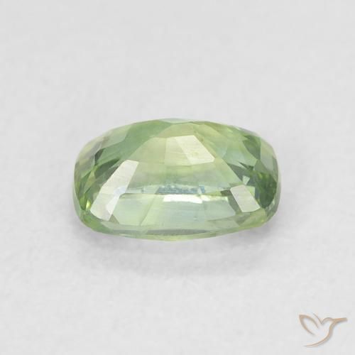 Safira Verde Sábio Muito Claro Natural 0.84ct, Almofada, VS