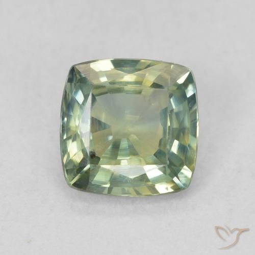 0.72ct Natural Médio Azul Verde Safira, Almofada, VVS