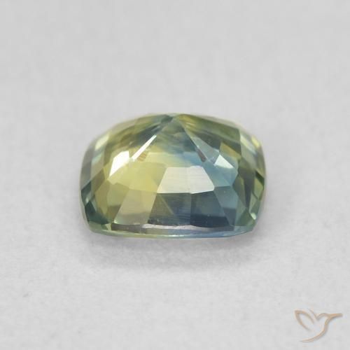 Safira Médio Azul Verde Natural 0.72ct, Almofada, VVS