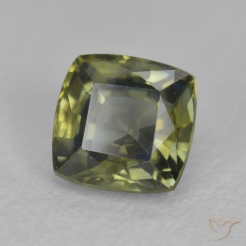 Safira Azul-esverdeado Natural 0.69ct, Almofada, VVS-VS