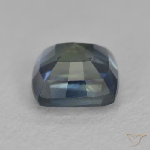Safira Azul-esverdeado Natural 0.69ct, Almofada, VVS-VS