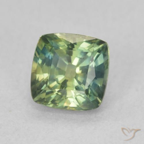 Safira Azul-esverdeado Natural 0.91ct, Almofada, VVS-VS