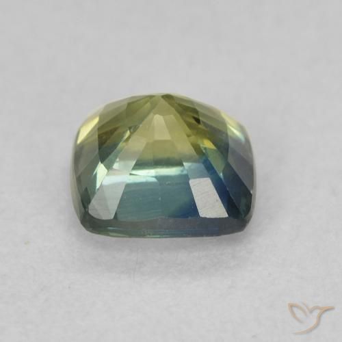 Safira Azul-esverdeado Natural 0.91ct, Almofada, VVS-VS