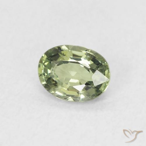Safira Verde acinzentado Natural 0.42ct, oval, VVS