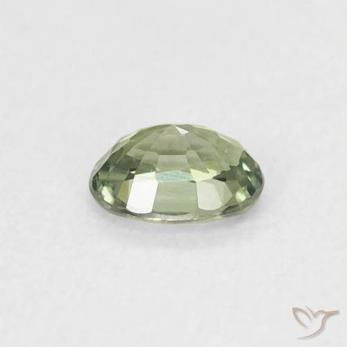 Safira Verde acinzentado Natural 0.42ct, oval, VVS