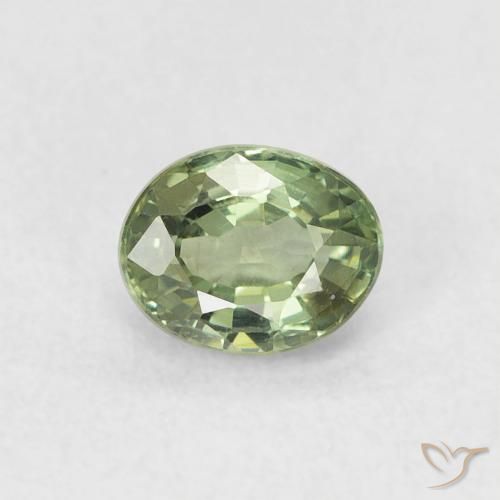 0.62ct Natural Verde acinzentado Safira, oval, VVS