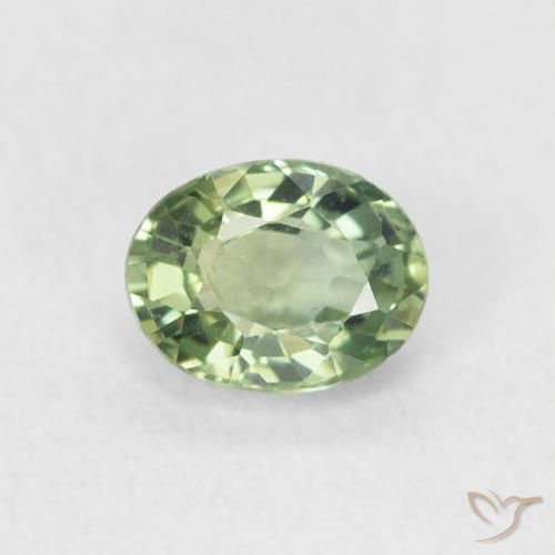 0.60ct Natural Verde floresta Safira, oval, VVS