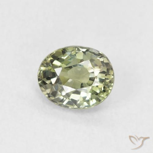 0.52ct Natural Luz verde Safira, oval, VVS
