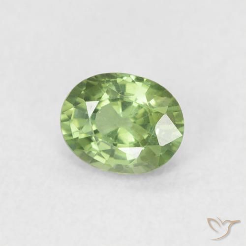 Safira Verde médio Natural 0.48ct, oval, VVS