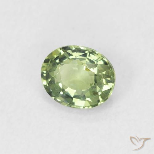 Safira Verde médio Natural 0.45ct, oval, VVS