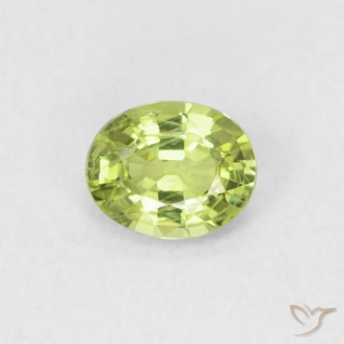 0.40ct Natural Verde limão Safira, oval, VS