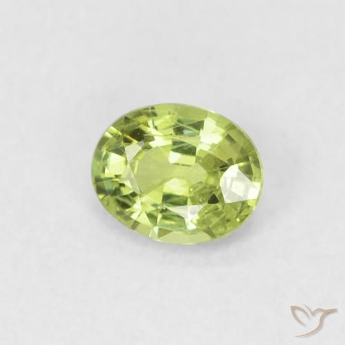 Safira Verde limão Natural 0.40ct, oval, VS