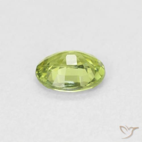 Safira Verde limão Natural 0.40ct, oval, VS