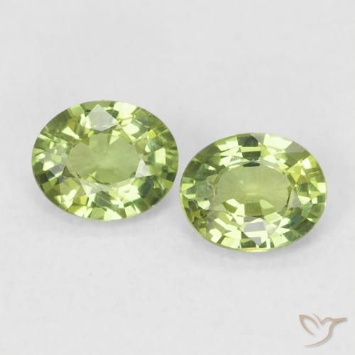 Pedras preciosas de Safira Verde Floresta Claro natural de 0.75 ct, oval, VS