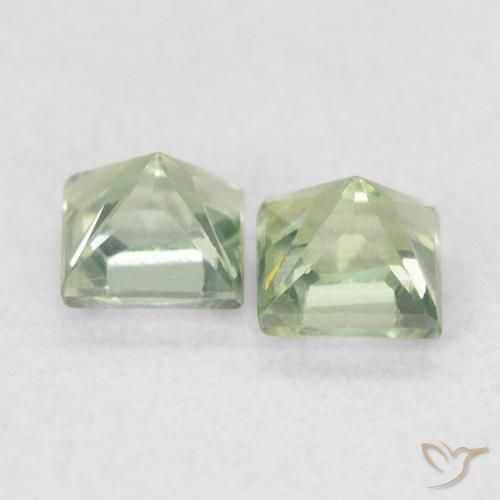 Pedras preciosas de Safira Luz verde natural de 0.48 ct, Quadrado, VS