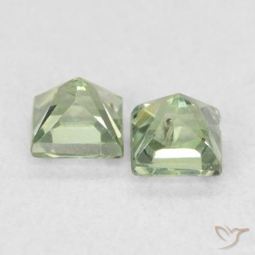 Pedras preciosas de Safira Verde médio natural de 0.47 ct, Quadrado, VS