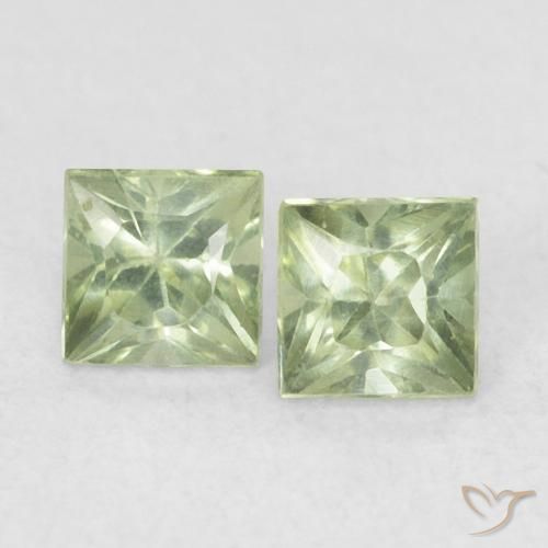 0.46ctw Natural Verde Pêra Claro Safira, Quadrado, VS