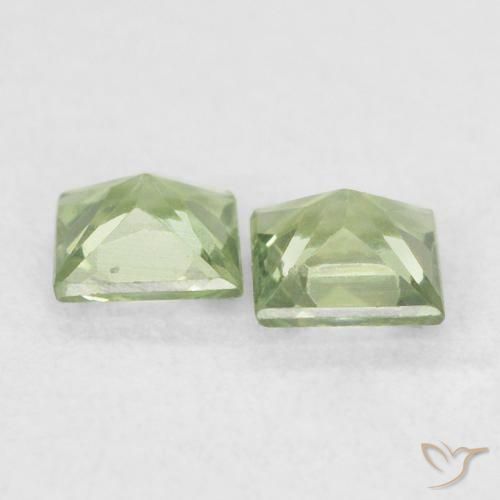 Pedras preciosas de Safira Verde Sábio Muito Claro natural de 0.36 ct, Quadrado, VS