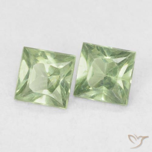 Pedras preciosas de Safira Verde floresta natural de 0.35 ct, Quadrado, VS