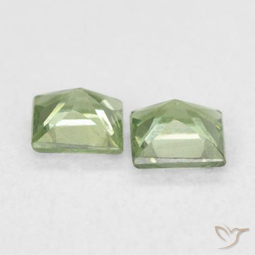 Pedras preciosas de Safira Verde floresta natural de 0.35 ct, Quadrado, VS