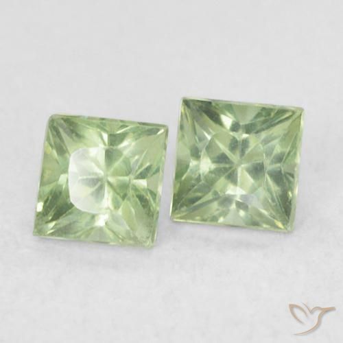 Pedras preciosas de Safira Verde médio natural de 0.43 ct, Quadrado, VS