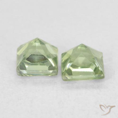 Pedras preciosas de Safira Verde médio natural de 0.43 ct, Quadrado, VS