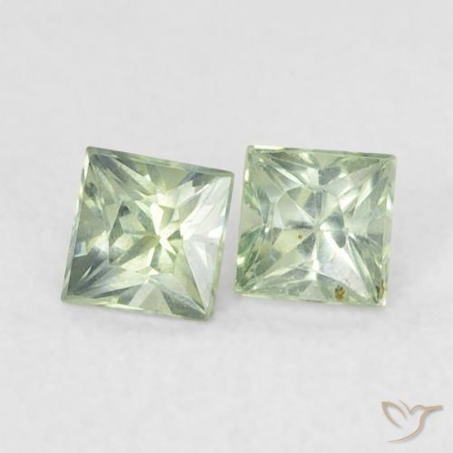 Pedras preciosas de Safira Luz verde natural de 0.44 ct, Quadrado, VS