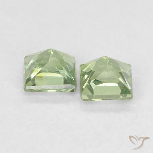 Pedras preciosas de Safira Verde Sábio Claro natural de 0.44 ct, Quadrado, VS