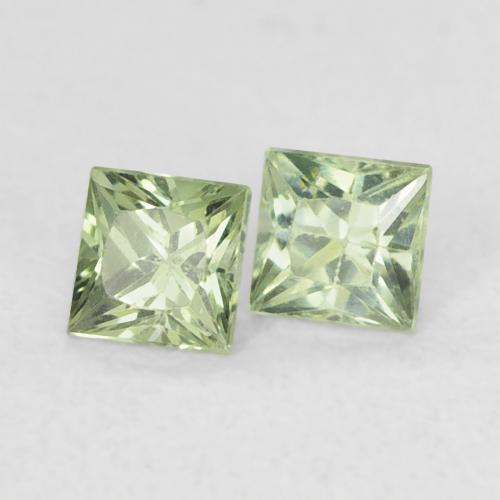 Pedras preciosas de Safira Luz verde natural de 0.43 ct, Quadrado, VS