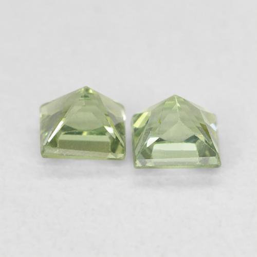 Pedras preciosas de Safira Luz verde natural de 0.43 ct, Quadrado, VS