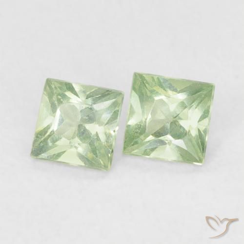 Pedras preciosas de Safira Verde Sábio Claro natural de 0.36 ct, Quadrado, VS
