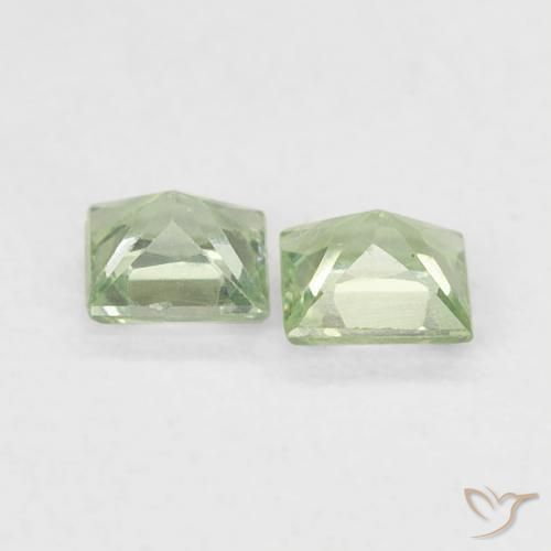 Pedras preciosas de Safira Verde Sábio Claro natural de 0.36 ct, Quadrado, VS