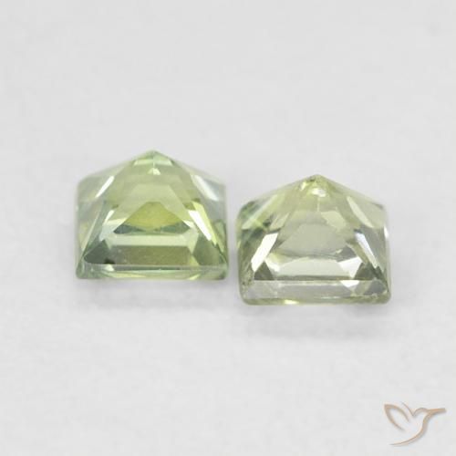 Pedras preciosas de Safira Verde Sábio Claro natural de 0.44 ct, Quadrado, VS
