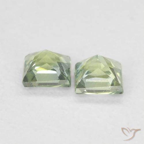 Pedras preciosas de Safira Verde Floresta Claro natural de 0.39 ct, Quadrado, VS