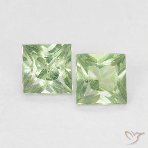 0.40ctw Natural Medium Light Green Safira, Quadrado, VS
