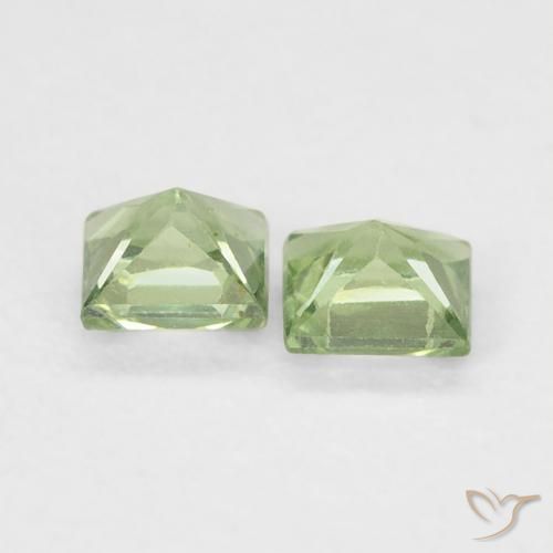 Pedras preciosas de Safira Medium Light Green natural de 0.40 ct, Quadrado, VS