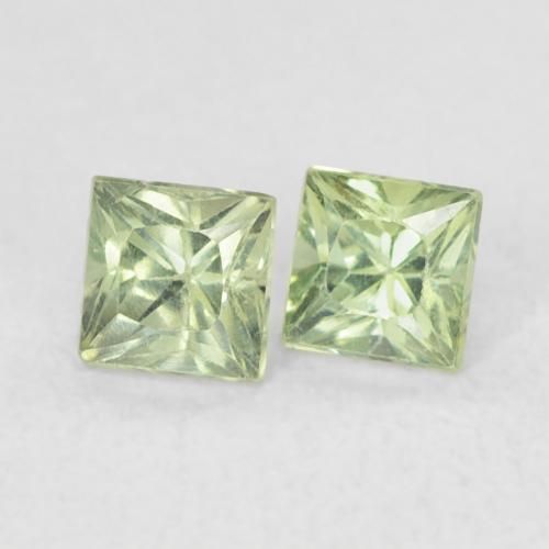 Pedras preciosas de Safira Medium Light Green natural de 0.48 ct, Quadrado, VS