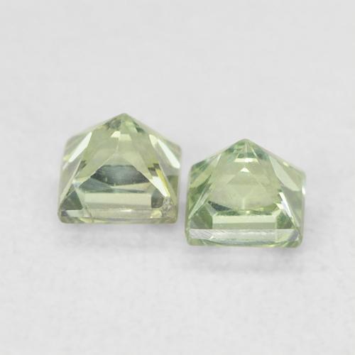 Pedras preciosas de Safira Medium Light Green natural de 0.48 ct, Quadrado, VS