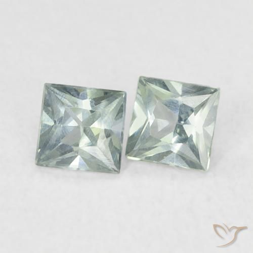 Pedras preciosas de Safira Verde azulado natural de 0.32 ct, Quadrado, VS