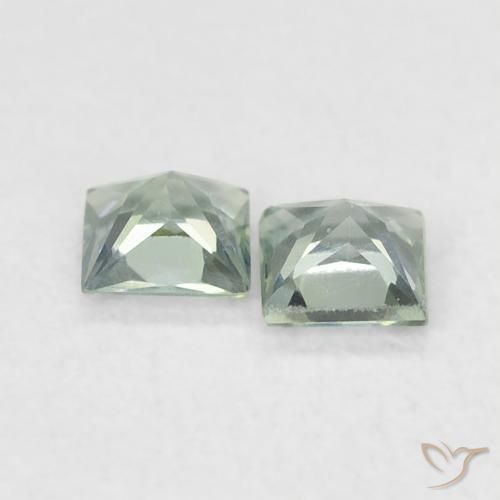 Pedras preciosas de Safira Verde azulado natural de 0.32 ct, Quadrado, VS