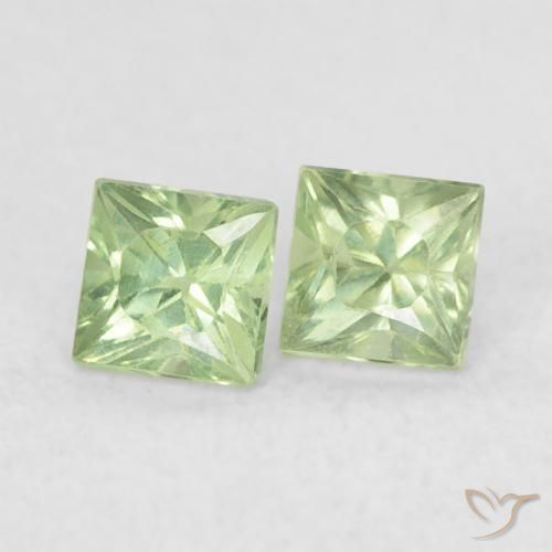 Pedras preciosas de Safira Verde Floresta Claro natural de 0.49 ct, Quadrado, VS