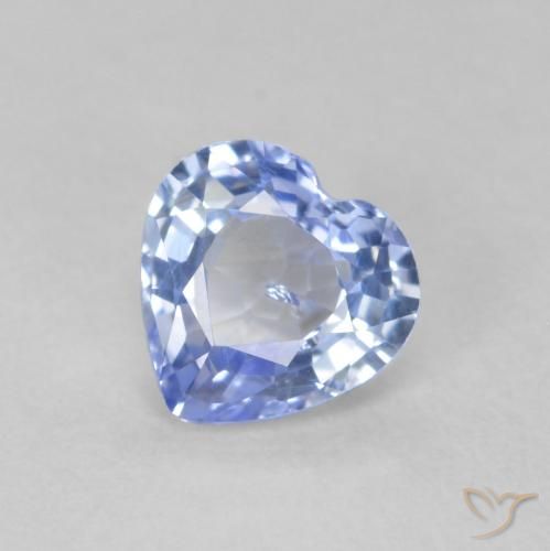 Safira Pastel Azul Natural 0.60ct, Coração, VS-SI