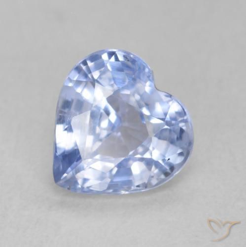0.87ct Natural Pastel Azul Safira, Coração, VS