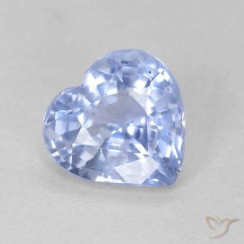 Safira Pastel Azul Natural 0.87ct, Coração, VS
