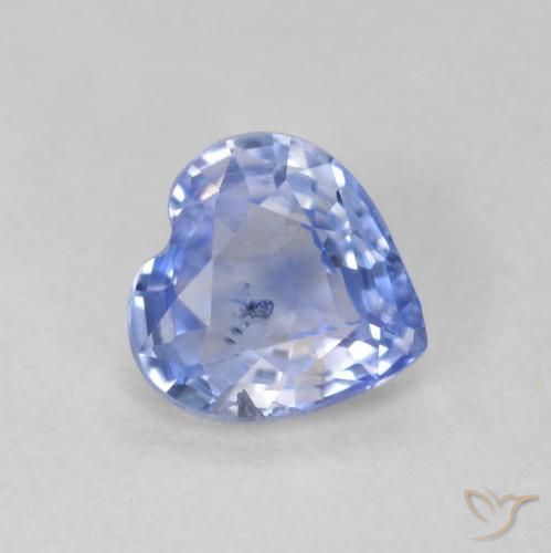Safira Pastel Azul Natural 0.60ct, Coração, VS-SI