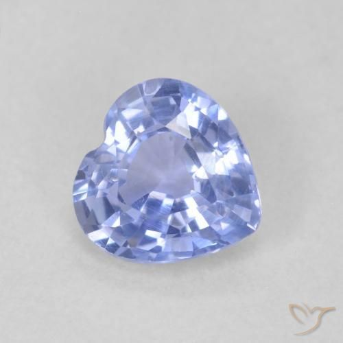 0.70ct Natural Pastel Azul Safira, Coração, VS