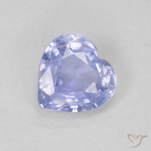0.63ct Natural Azul púrpura claro Safira, Coração, VS